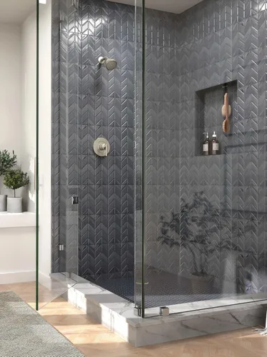 Vista 3 de Moen Gibson Níquel cepillado de rendimiento ecológico moderno para ducha con grifo de baño y mango con palanca, válvula Posi-Temp requerida