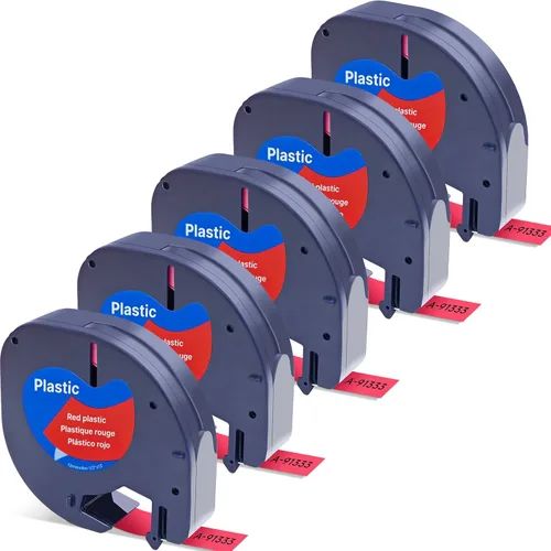 Vista 9 de Label Orison Compatible con Dymo LetraTag - Recambio azul 91335 de 0.472 in LT de cinta de plástico para recambios de rotuladoras Dymo, Letra Tag