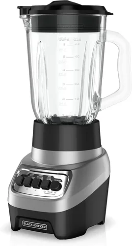 Vista 2 de BLACK+DECKER PowerCrush - Licuadora multifunción con frasco de vidrio de 6 tazas, 4 ajustes de velocidad, tostadora de ranura extra ancha de 2