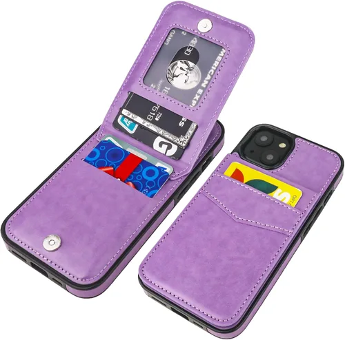 Vista 19 de KIHUWEY Compatible con iPhone 14 Funda Cartera con Soporte para Tarjeta de Crédito, Flip Cuero Premium Cierre Magnético Soporte Funda Protectora