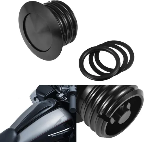 Tapón de gasolina desplegable, tapa de gasolina negra atornillada, tanque de combustible ventilado para Har ley David-son, rosca regular, color