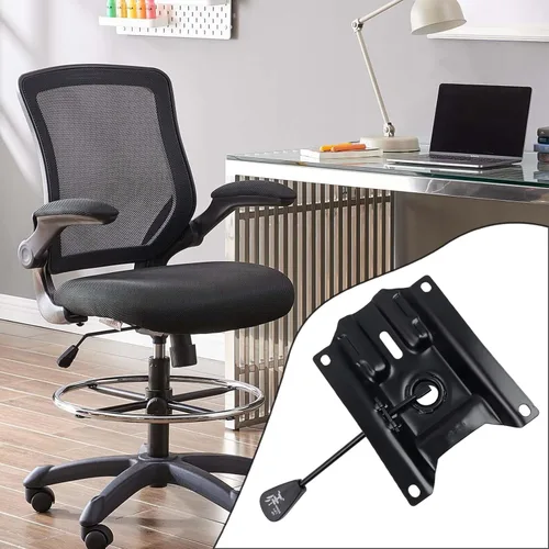 Vista 9 de Wealrit Base inclinable para silla de oficina, mecanismo de elevación de control resistente, placa base giratoria negra de 6.8 x 5.5 pulgadas