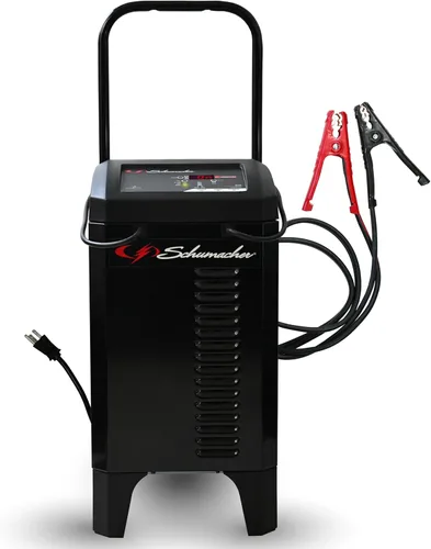 Vista 8 de Schumacher Electric Cargador de batería automático con ruedas 6A para autos y arrancador de motor 200A, solución 6 en 1, mantenedor, impulso 40A