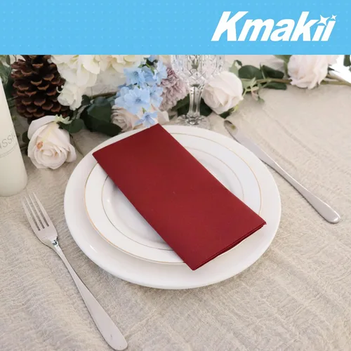 Vista 7 de KMAKII Servilletas de papel desechables color burdeos, sensación de lino, como servilletas de cena, servilletas de mano de papel para fiestas
