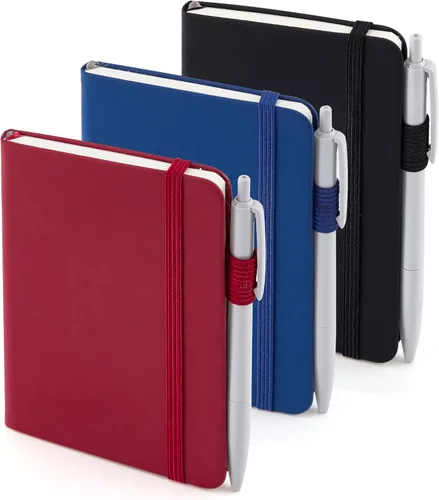 Vista 20 de feela Paquete de 3 Cuadernos Pequeños de Bolsillo, Mini Cuadernos Lindos de Tapa Dura con Rayas Universitarias con Soporte para Bolígrafo