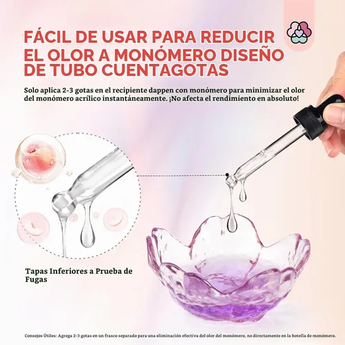 Vista 6 de SAVILAND - Neutralizador de olores de monómero con aroma a durazno para líquido acrílico, 1.0 fl oz