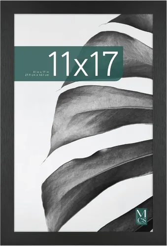 Vista 11 de MCS Studio Gallery 8x8 Marco de Imagen de Madera de Ingeniería de Grano de Madera Negro, Colgante de Pared y Caballete para Exhibición en Mesa