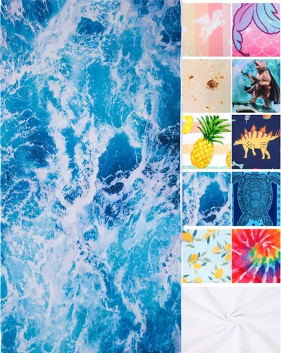 LIVILAN Toalla de playa de olas del océano, 30" x 60" extra grande, microfibra ligera, suave, de secado rápido, sin arena, ideal para piscina, baño,