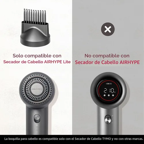 Vista 2 de TYMO Accesorio para peine de cabello solo compatible con secadora TYMO AIRHYPE Lite, boquilla magnética para desenredar, alargar el cabello