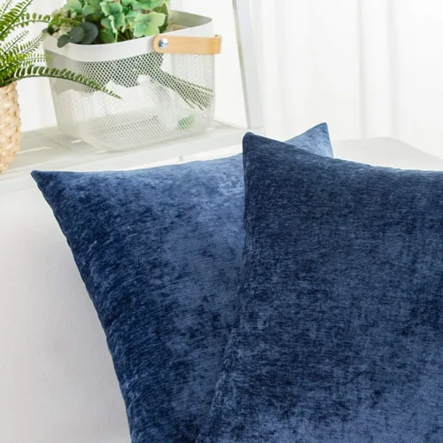 Vista 4 de HWY 50 - Juego de fundas de almohada azul marino de 16x16 pulgadas para sofá, sala de estar y cama, fundas de almohada decorativas de cachemira
