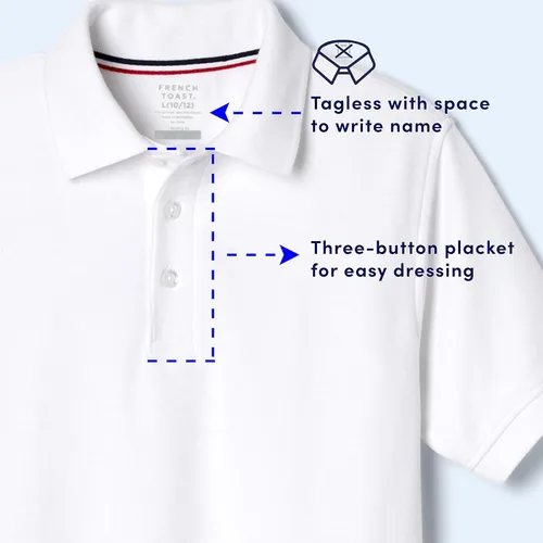 Vista 4 de French Toast Unisex SS Pique Polo