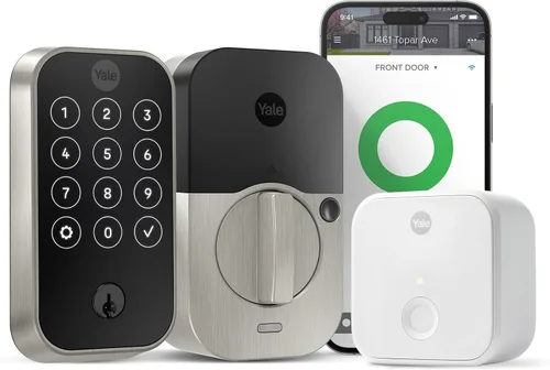 Vista 9 de Yale Security Home Assure Lock 2 Cerrojo de seguridad de doble perno, cerradura de puerta de entrada sin llave en antelina negra con teclado táctil