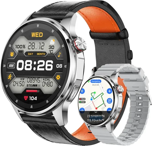 Vista 9 de Smart Watch for Men Built-in GPS(Answer/Make Call/Text), 1.46" AI Smartwatch for Android Phones/iPhone, 100+ Sport Mode Fitness Tracker with