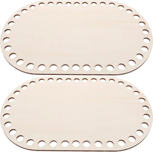 Vista 9 de EXCEART 2 piezas de fondo natural preperforado de ganchillo de madera para manualidades y suaves para proyectos de ganchillo y tejido para bolsas