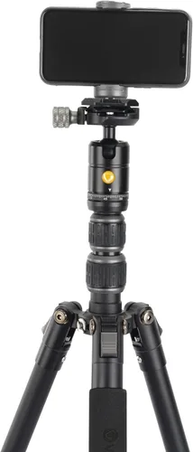 Vista 8 de Vanguard VEO 3GO 204AB G2 - Trípode de viaje de aluminio ligero con cabeza de bola, soporte para teléfono inteligente, control remoto Bluetooth