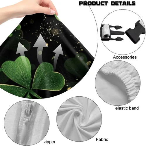 Vista 8 de St Patricks Day Gaming Chair Cover with Zipper Non-Slip Stretchy Office Chair with Arm Covers Ergonomic Dustproof Long-Lasting, for Gaming