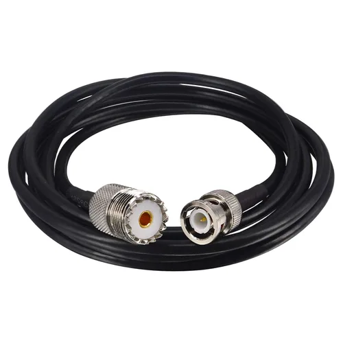 Boobrie Cable BNC macho a SO239 RG58 6.56 pies UHF hembra a BNC macho cable coaxial PL-259 SO-239 a BNC Jumper Pigtail Cable de extensión para