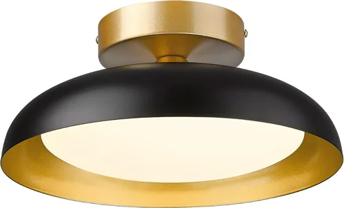 Vista 13 de kudos KDCL01-GD-S - Lámpara de techo dorada, lámpara LED de 9.5 pulgadas, lámpara colgante moderna de 12 W 600 lm, iluminación de techo regulable