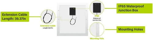 Vista 7 de Newpowa Panel solar monocristalino de 5 vatios, 12 V (voltios) 5 W, mantenedor de batería de módulo fotovoltaico de alta eficiencia para carga
