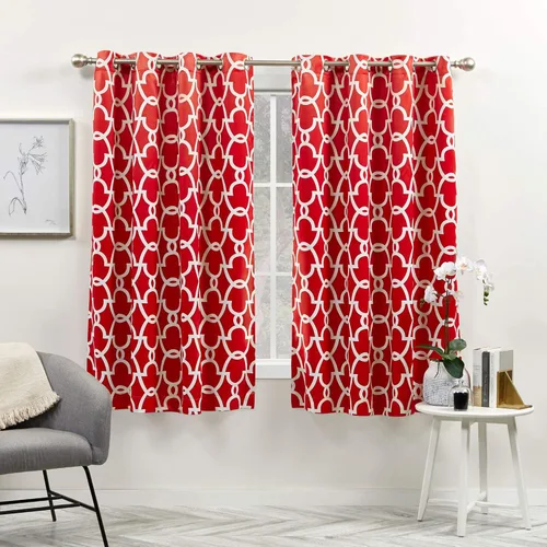 Vista 19 de Exclusive Home Gates panel de cortinas en par para ventana, con arandelas en la parte superior, para oscurecimiento de habitación, tejidas