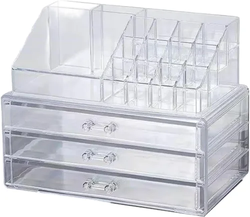 Vista 10 de Acrylic Makeup Accessories Storage Box Space Saving Jewelry Organiser With Multiple Compartments For Easy Access