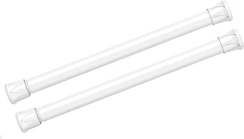 AIZESI Varillas de cortina de tensión de resorte Barra de tensión corta (blanco, 8" a 12"-2Pcs)
