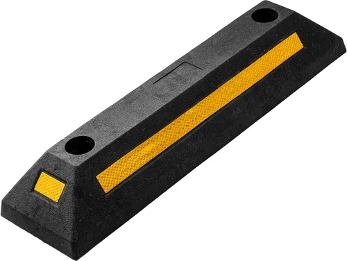 ZONETECH Guía de aparcamiento de goma resistente, tope de rueda de garaje duradero de alta calidad para automóvil con borde de cinta amarilla