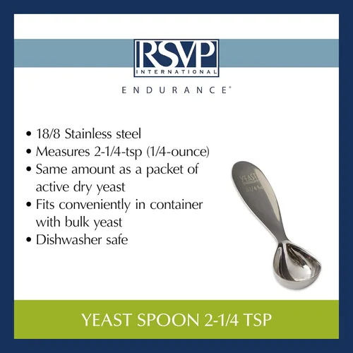 Vista 5 de RSVP International Endurance Kitchen Collection - Herramientas de medición, aptas para lavavajillas, levadura, 2.25 cucharaditas, acero inoxidable