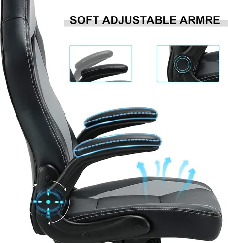 Vista 7 de Silla de oficina en casa, sillas de escritorio de computadora con ruedas, silla ergonómica de oficina giratoria, sillas ajustables para escritorio