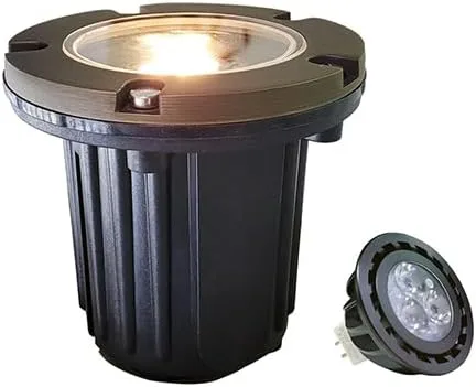 Vista 8 de MALORY Luces de Paisaje de Bajo Voltaje, (4.6''A) Cubierta Superior de Latón 12V Luces Empotradas en el Suelo para Exteriores, Iluminación LED