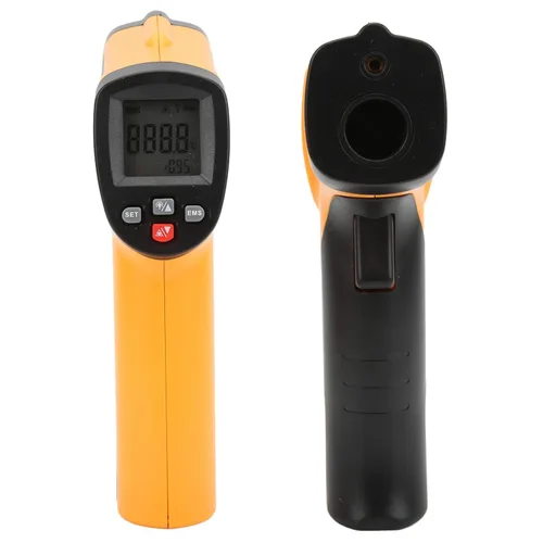 Vista 9 de Fafeicy Termómetro infrarrojo, temperatura digital con emisividad ajustable para uso industrial