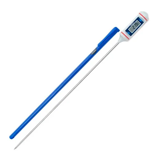 Termómetro digital rastreable de bolsillo con calibración, 302 °F; vástago largo de 8 pulgadas