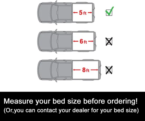 Vista 2 de Cubierta de cama impermeable de 5 pies con abrazadera en la parte superior + tira de sellado para frontera 09-12, cubierta Tonneau enrollable suave