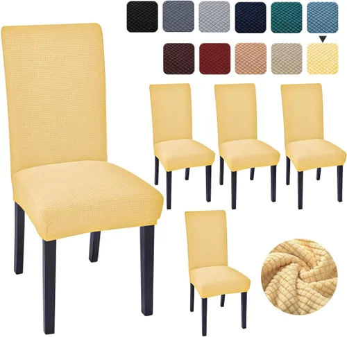 Vista 42 de Juego de 4 fundas para sillas de comedor y cocina, fundas para sillas de comedor, color negro