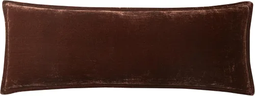 Vista 5 de HiEnd Accents Stella Almohada Lumbar de Terciopelo de Seda Sintética, 14x42 pulgadas, Negro, Ropa de Cama de Lujo de Estilo Romántico Occidental