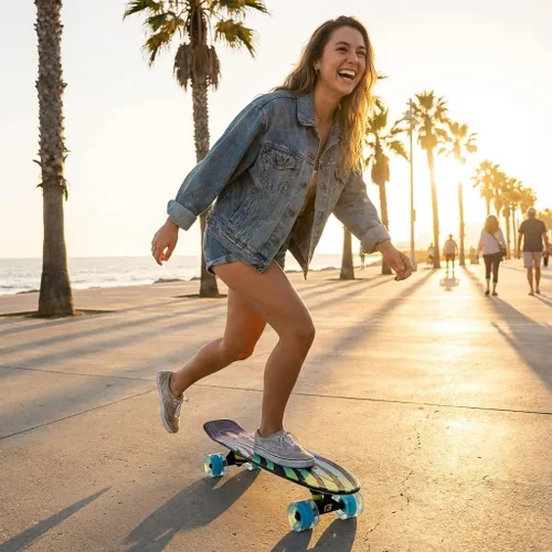 Vista 2 de Kids Complete Flowboard Skate Board W/Trucks and Light Up Wheels - Custom Scratch Free Graphics Great for Kids, Boys, Girls, Youth and Beginners 22