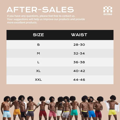 Vista 5 de Acase Mens Underwear Boxers Briefs Cotton Stretchy Underwear Pack Compression Boxer with Pouch Breathable Brief for Men