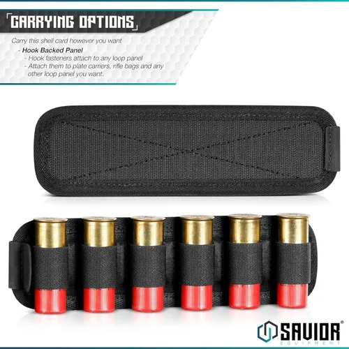 Vista 7 de Savior Equipment Tactical Shotgun Shell Card Bullet Holder for 12 Gauge Ammo, Shotgun Ammo Carrier for 2-6 Round Side Loader