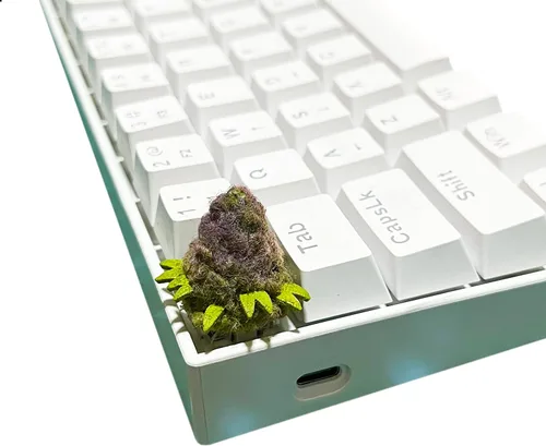 Vista 5 de Teclado personalizado para teclado mecánico para juegos - Diseño de flores de marihuana (violeta)