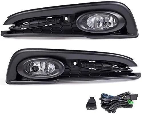 GRAND ORANGE Parachoques conducción antiniebla lámpara compatible con Honda Civic Sedan 4Dr 2013 2014 2015 W/bombilla+interruptor kit de cableado