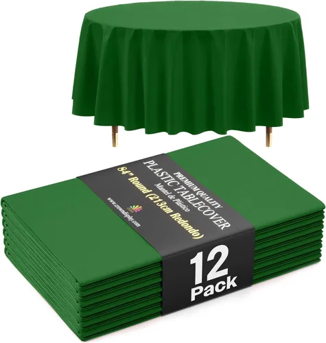 Vista 85 de Exquisite 66% Thicker Premium Aqua Round Tablecloth 0.5 Mil 6 Pack Plastic Table Cloth Disposable 84 Inch Round Plastic Tablecloth Won't Tear Easily
