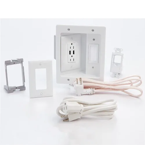 Vista 2 de Legrand - OnQ Kit de gestión de cables en pared oculta todos los cables, kit de alimentación de TV funciona con todos los enchufes de alimentación