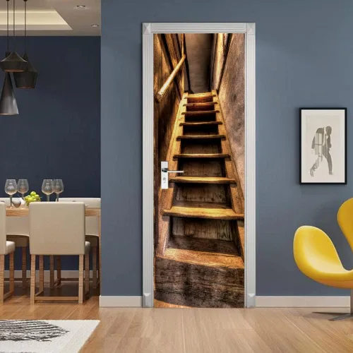 Vista 141 de Calcomanías 3D para puerta, murales para despegar y pegar, papel tapiz de caballo, calcomanías autoadhesivas extraíbles de PVC, impermeable, póster