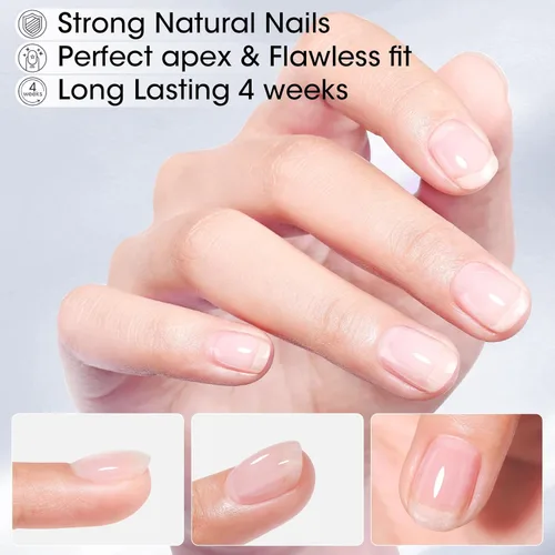 Vista 6 de Gellen Gel constructor de uñas de grado de salón, 5 en 1, sin hema, gel constructor transparente para fortalecedor de ápice de uñas, 0.7 onzas