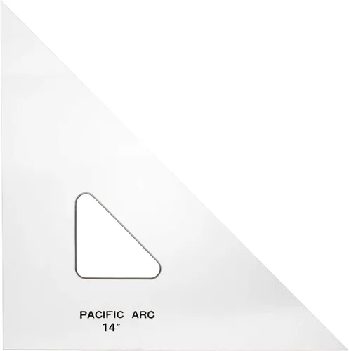 Vista 8 de Triángulo de Dibujo Pacific Arc, 24 Pulgadas, 45/90 Grados, Acrílico Transparente