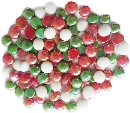 Rellenos de jarrón - Gemas de vidrio... (1 libra, Ópalo de mezcla navideña)