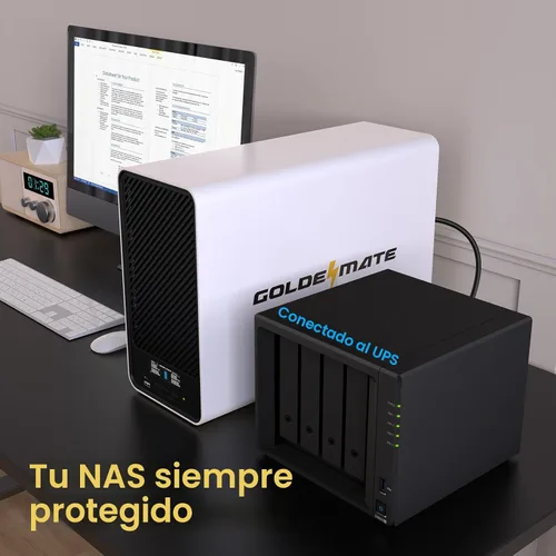 Vista 4 de GOLDENMATE 2000 VA/1600 W Batería de reserva de alimentación ininterrumpida (UPS) de litio y protector de sobretensiones, fuente de alimentación