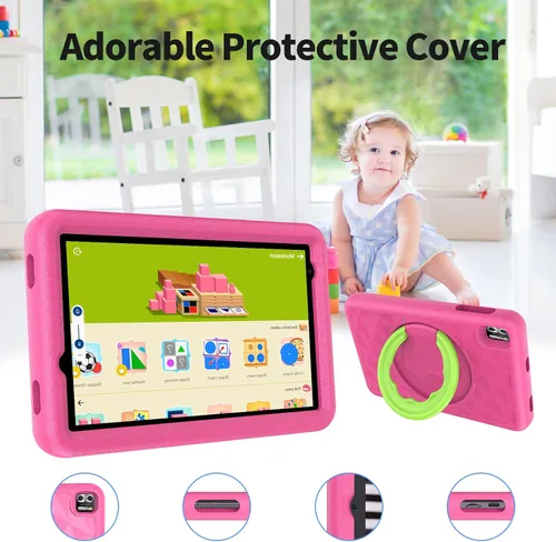 Vista 10 de VASOUN Tableta para niños de 8 pulgadas, Android 13, 8 GB (4 GB + 4 GB expandir) RAM 64 GB ROM, tableta para niños con Bluetooth, WiFi 5G Rosa