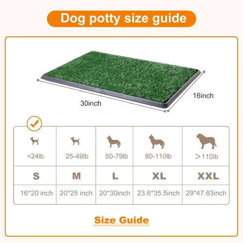 Vista 4 de LOOBANI Almohadilla de césped para perros con bandeja, caja de arena para perros, orinal interior para entrenamiento de apartamentos y patio, con 2