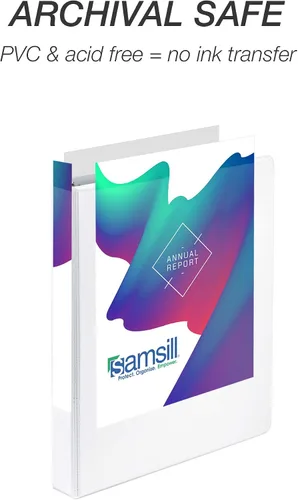 Vista 6 de Samsill Durable - carpeta negra redonda de cartón, Blanco